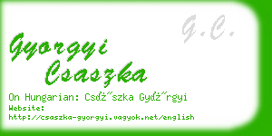 gyorgyi csaszka business card